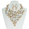 FLORAL STONE/PEARL ENCRUSTED NECKLACE SET