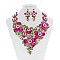 FLORAL STONE/PEARL ENCRUSTED NECKLACE SET