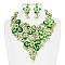 FLORAL STONE/PEARL ENCRUSTED NECKLACE SET