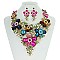 FLORAL STONE/PEARL ENCRUSTED NECKLACE SET