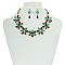 TRENDY MARQUISE STONE FLOWER NECKLACE SET