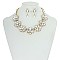TRENDY MARQUISE STONE FLOWER NECKLACE SET