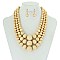3 LAYERS WOOD BEADS STATEMENT NECKLACE SET MEZNEL316