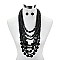 8 LAYERS WOOD BEADS STATEMENT NECKLACE SET MEZNEL317