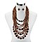 8 LAYERS WOOD BEADS STATEMENT NECKLACE SET MEZNEL317