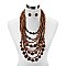 Fashionable 8 Line Wood Beaded Necklace Set SLNEL317