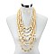 8 LAYERS WOOD BEADS STATEMENT NECKLACE SET MEZNEL317
