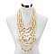 8 LAYERS WOOD BEADS STATEMENT NECKLACE SET MEZNEL317
