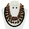 5 LAYERS WOOD BEADS STATEMENT NECKLACE SET MEZNEL318