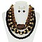 Fashionable 5 Line Wood Beaded Necklace Set SLNEL318