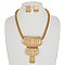STYLISH METAL NECKLACE AND EARRING SET
