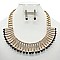 ELEGANT PEARL ACCENT BIB NECKLACE SET SLNES0690