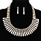 ELEGANT PEARL ACCENT BIB NECKLACE SET SLNES0690