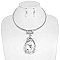 STUNNING GEMSTONE TEARDROP SHAPE CRYSTAL CHARMED CHOKER SET