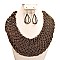 BRAIDED  BEADED BIB NECKLACE SET
