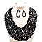 BRAIDED  BEADED BIB NECKLACE SET