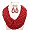 BRAIDED  BEADED BIB NECKLACE SET
