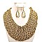 BRAIDED  BEADED BIB NECKLACE SET