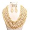 BRAIDED  BEADED BIB NECKLACE SET