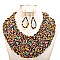 BRAIDED  BEADED BIB NECKLACE SET