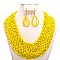 BRAIDED BEADED BIB NECKLACE SET