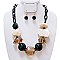 FAUX NATURAL STONE ACRYLIC NECKLACE SET