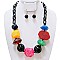 FAUX NATURAL STONE ACRYLIC NECKLACE SET