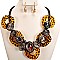 Leopard Print TORTOISE SHELL WIRED BEADED GEM SET