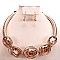 SHINY BEADS CHROME TREND WIRED NECKLACE SET