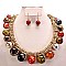 AUTUMN FALL TONE BEADED NECKLACE SET
