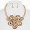 GEM HANDMADE FLOWER WIRE NECKLACE SET