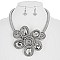 GEM HANDMADE FLOWER WIRE NECKLACE SET