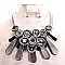 BEADED FLOWER ACRYLIC SPIRAL NECKLACE SET
