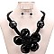BIG BEAD GEM FLOWER NECKLACE SET