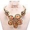 BIG BEAD GEM FLOWER NECKLACE SET