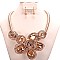 BIG BEAD GEM FLOWER NECKLACE SET