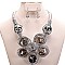 BIG BEAD GEM FLOWER NECKLACE SET