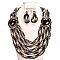 LAYERED BRAIDED WIRE STATEMENT NECKLACE SET