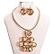 SPIRAL FLOWER BEADED WIRE NECKLACE SET