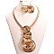 WIRED CIRCLE SPIRAL DROP DOWN NECKLACE SET
