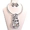 WIRED CIRCLE SPIRAL DROP DOWN NECKLACE SET