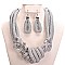 KNOTTED BEADED WIRE NECKLACE SET