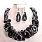 PLAID KNOTTED BEADED WIRE NECKLACE SET