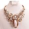 HANDMADE METALLIC WIRE ACRYLIC GEM NECKLACE SET