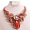 HANDMADE METALLIC WIRE ACRYLIC GEM NECKLACE SET