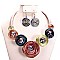 COLORFUL WIRED SPIRAL BEAD NECKLACE SET