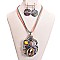 DROP GEM HANDMADE WEB WIRE NECKLACE SET