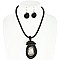 GEM PASTEL RAINBOW STONE NECKLACE W Earrings