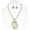 GEM PASTEL RAINBOW STONE NECKLACE W Earrings