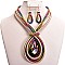 GOLD STONE PASTEL RAINBOW NECKLACE SET